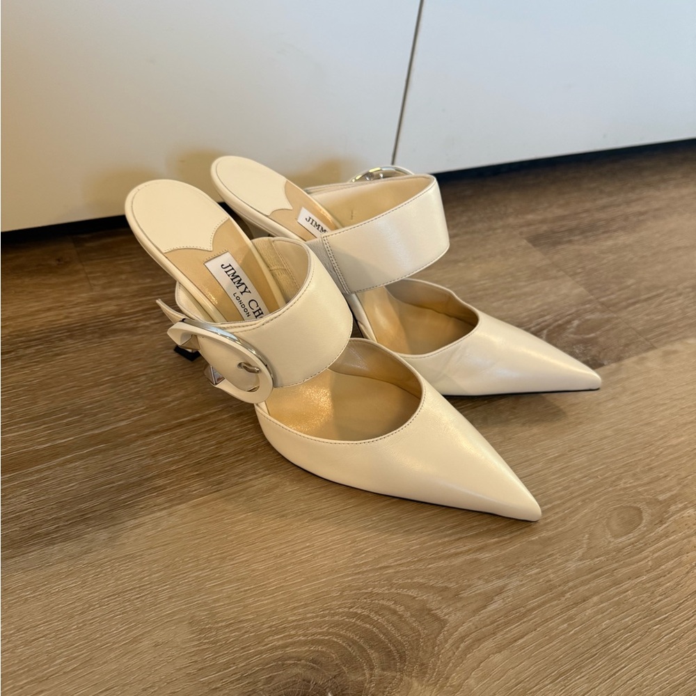 Jimmy Choo - Maggie Pointed Toe Mules - Picture 4 of 6
